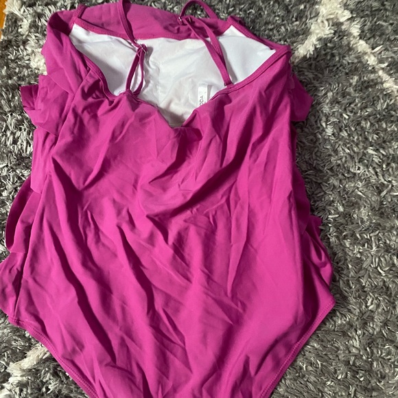 One Piece Ruffle Bathing Suit - Picture 3 of 3